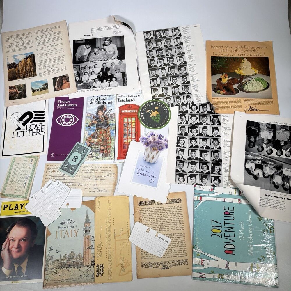 Junk Journal Ephemera Lot 4.5+ lb Vintage Paper Drawer Scrapbook Collage Craft